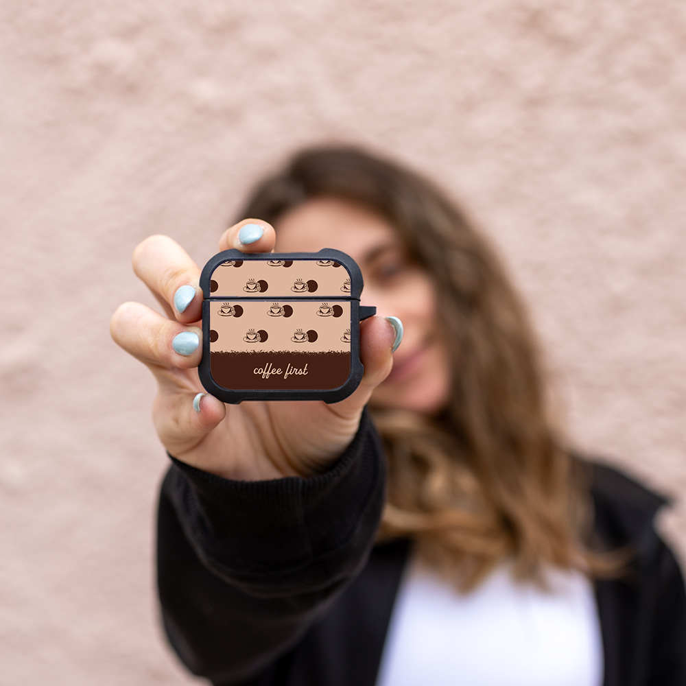 Θήκη Σιλικόνης Sonique Delulu Polka Era Series για AirPods 4 Coffee First
