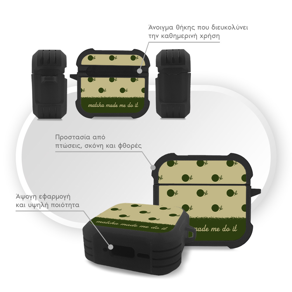 Θήκη Σιλικόνης Sonique Delulu Polka Era Series για AirPods 4 Delulu Matcha