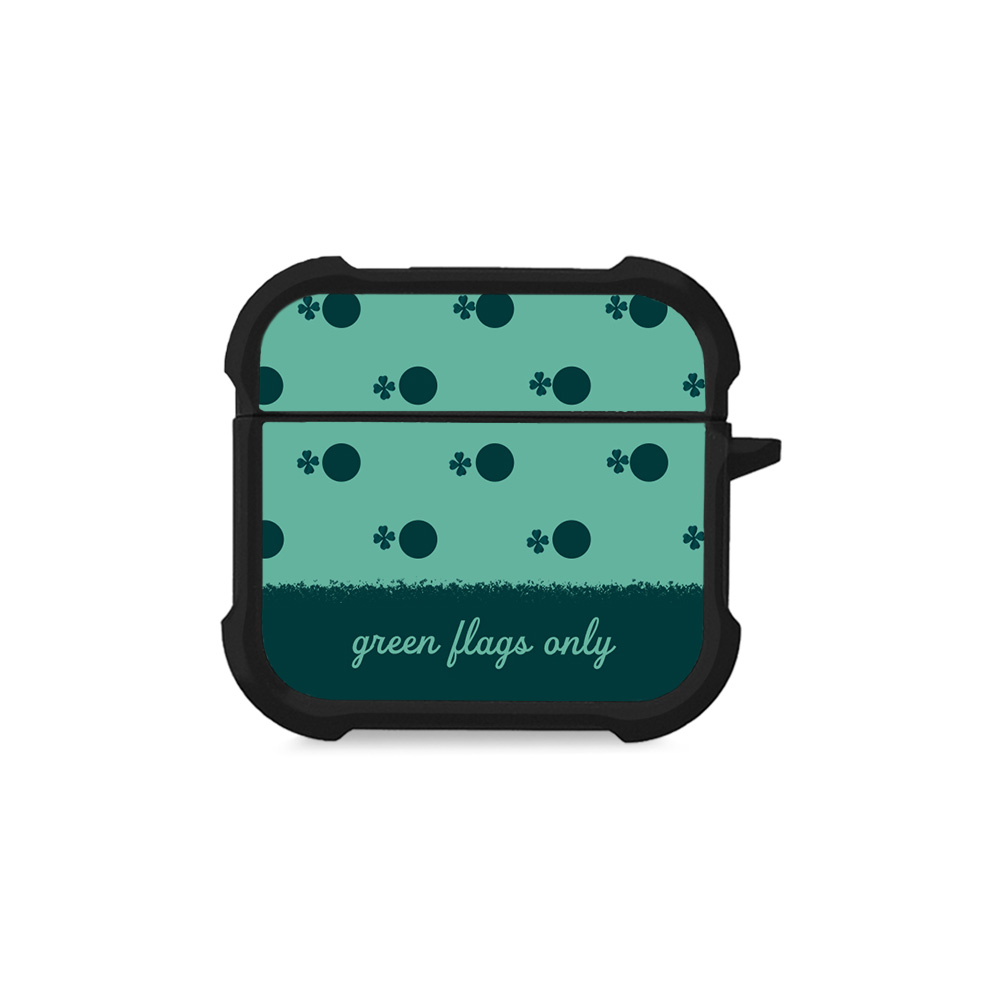 Θήκη Σιλικόνης Sonique Delulu Polka Era Series για AirPods 4 Green Flags