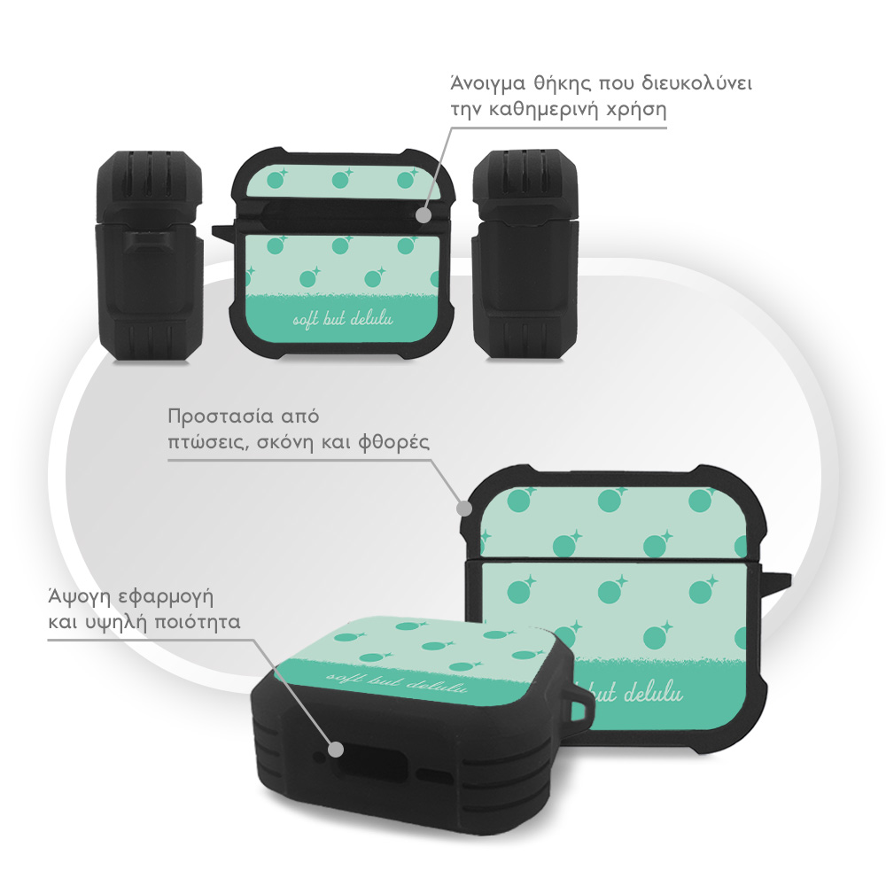 Θήκη Σιλικόνης Sonique Delulu Polka Era Series για AirPods 4 Soft Delulu