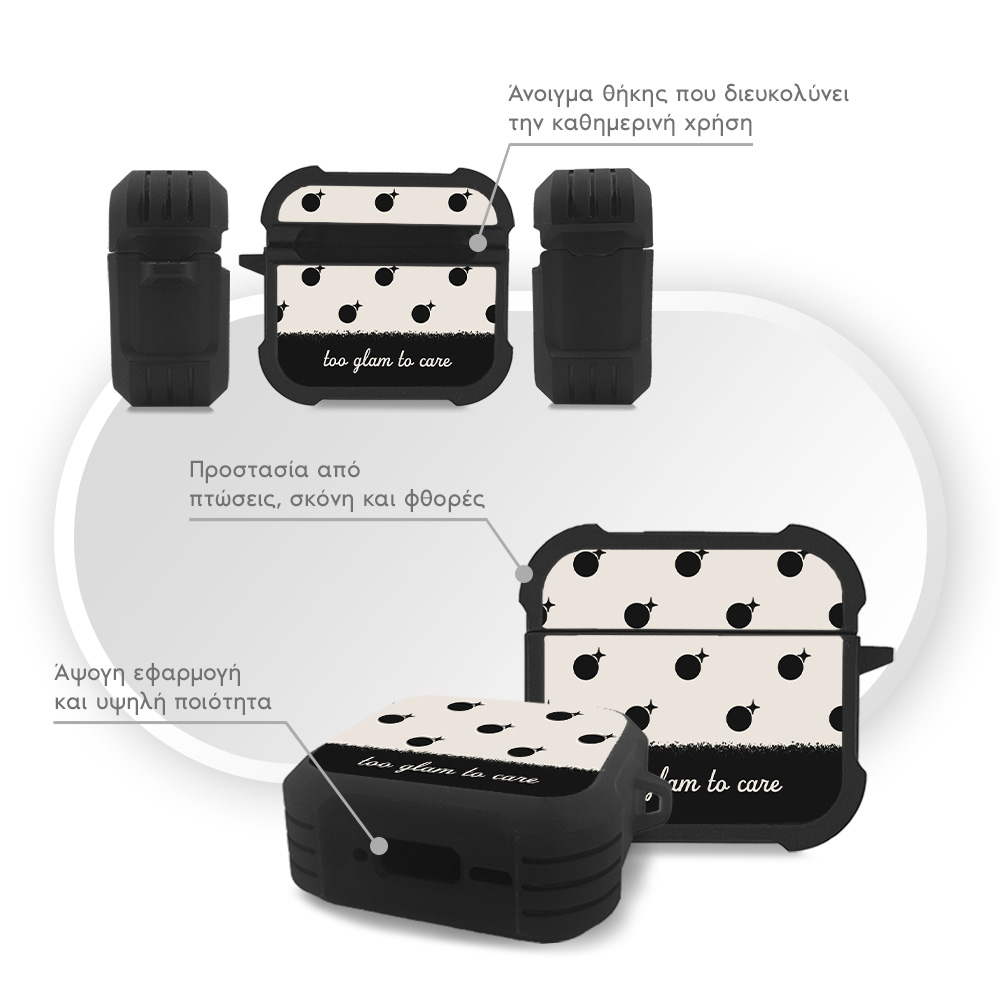 Θήκη Σιλικόνης Sonique Delulu Polka Era Series για AirPods 4 Too Glam
