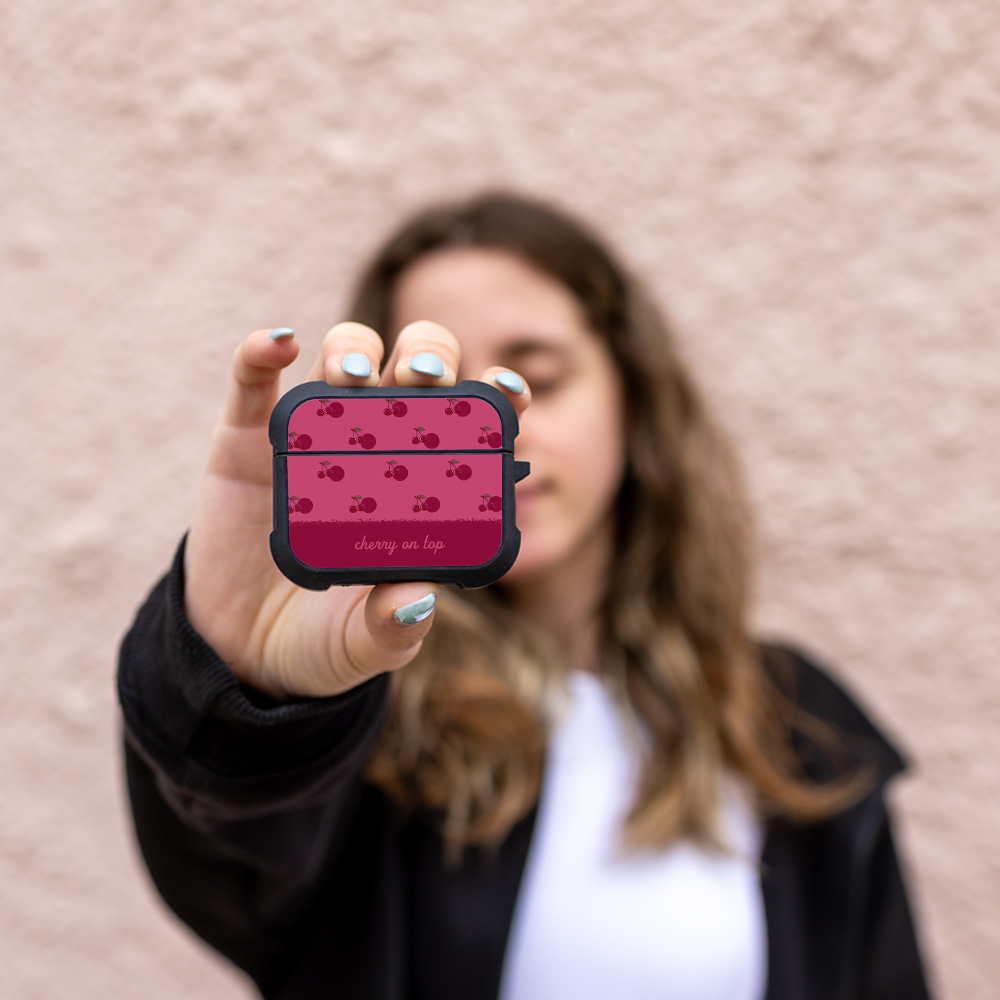 Θήκη Σιλικόνης Sonique Delulu Polka Era Series για AirPods Pro 3 Top Cherry