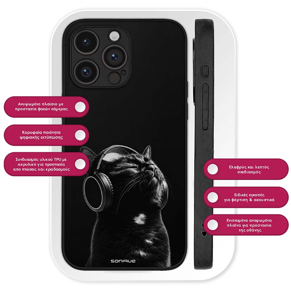Θήκη Sonique Men's Edition για Google Pixel 9 5G Audio Kitten - Black