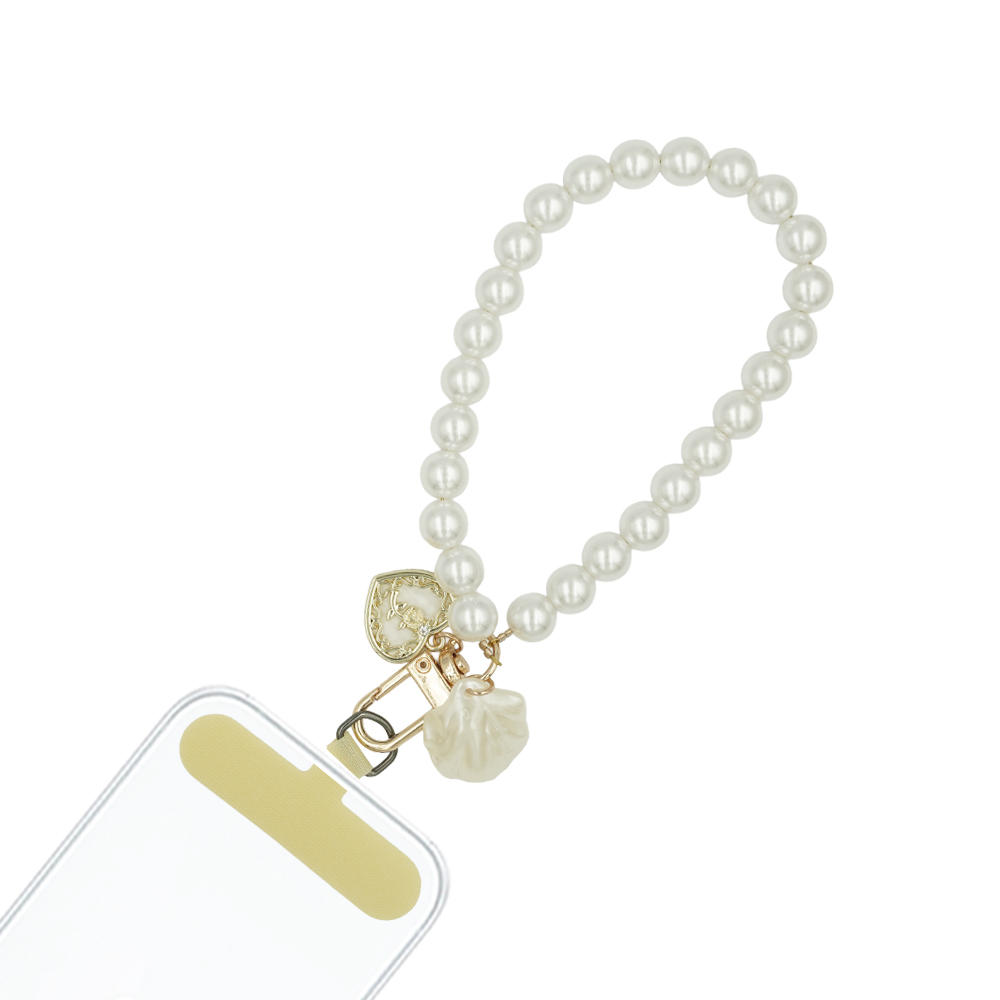 Βραχιόλι Λουράκι Sonique Pearl Charm από Γυαλί &amp; Μέταλλο 26cm για Κινητό Design 4