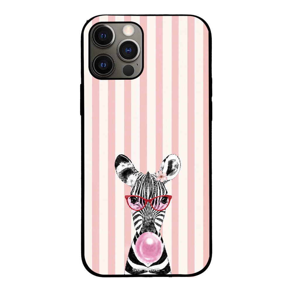 Θήκη Sonique Stripe Stories Series για Apple iPhone 12 / iPhone 12 Pro Ζέβρα – Τσιχλόφουσκα