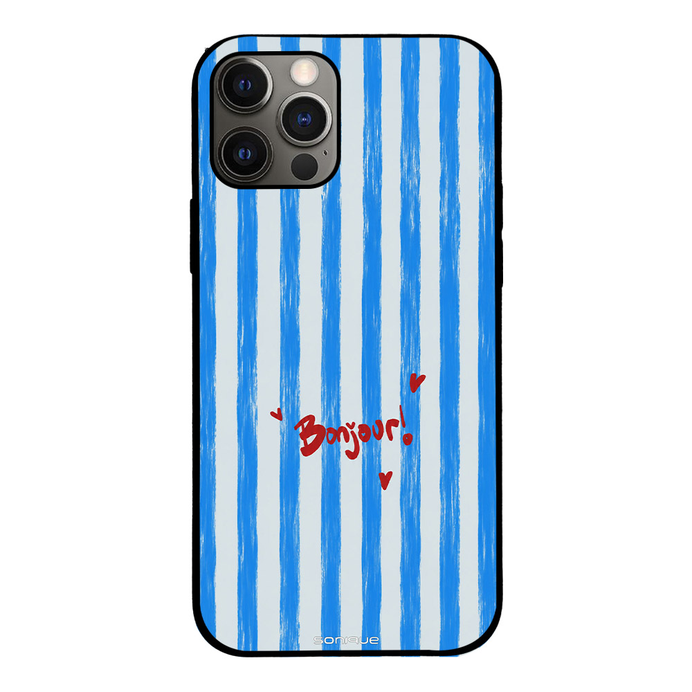 Θήκη Sonique Stripe Stories Series για Apple iPhone 12 / iPhone 12 Pro Bonjour Blue
