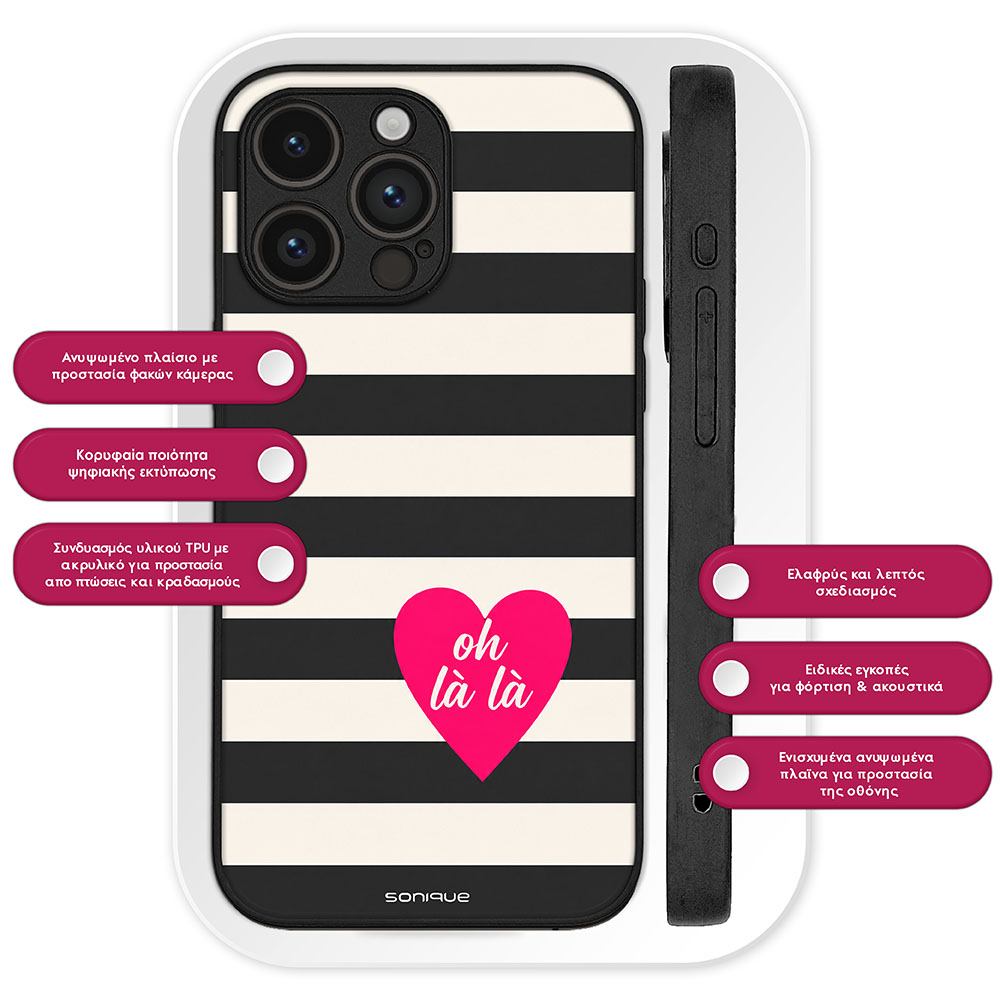 Θήκη Sonique Stripe Stories Series για Google Pixel 9 5G Oh La La – Μαύρο