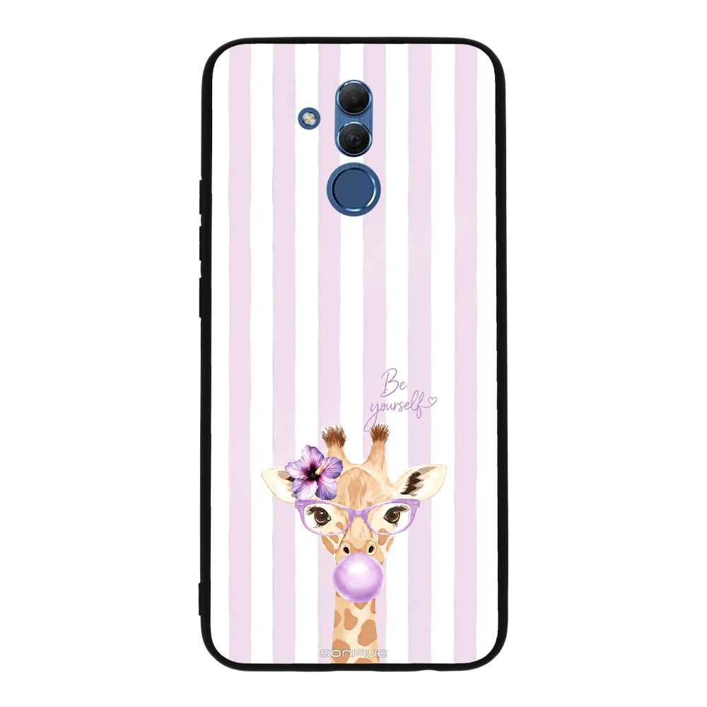 Θήκη Sonique Stripe Stories Series για Huawei Mate 20 Lite Λιλά- Καμηλοπάρδαλη με Τσιχλόφουσκα