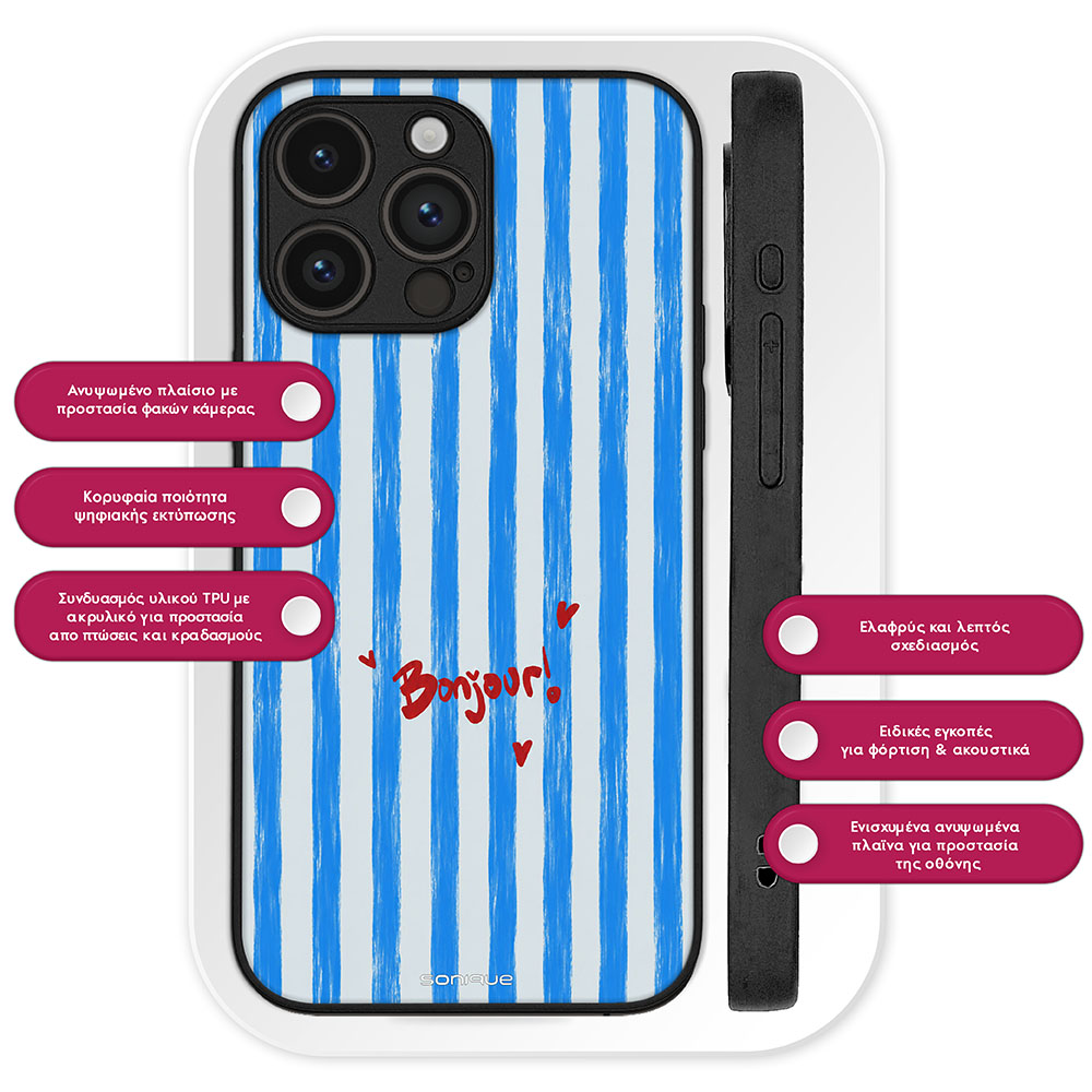 Θήκη Sonique Stripe Stories Series για Huawei Mate 20 Lite Bonjour Blue