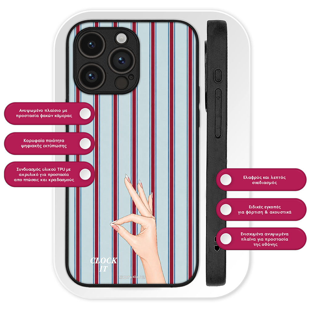 Θήκη Sonique Stripe Stories Series για Huawei Mate 20 Lite Clock It