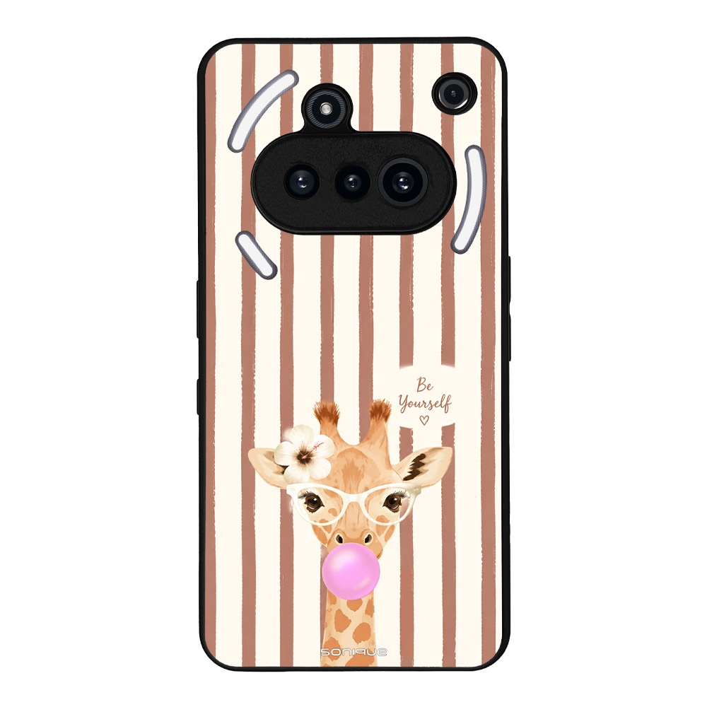 Θήκη Sonique Stripe Stories Series για Nothing Phone 3a Καφέ - Καμηλοπάρδαλη με Τσιχλόφουσκα