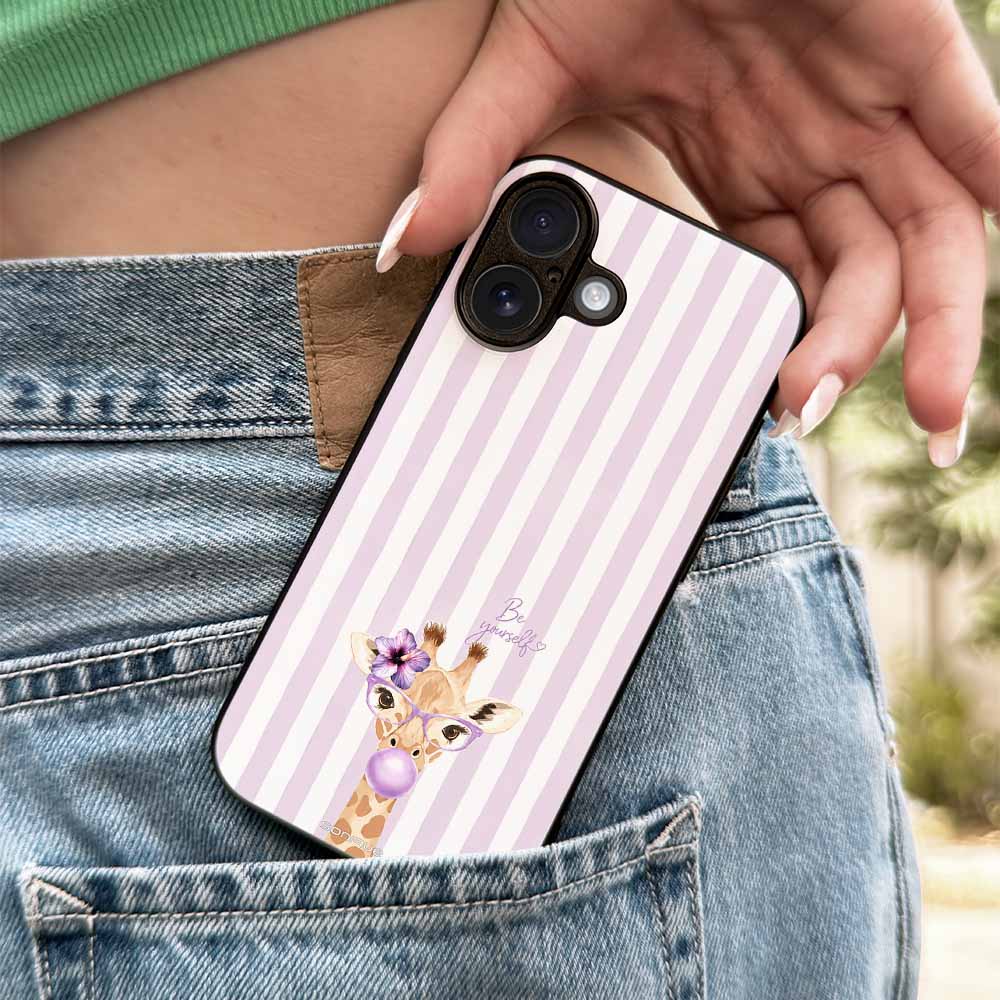 Θήκη Sonique Stripe Stories Series  για OnePlus Nord 6 5G Λιλά- Καμηλοπάρδαλη με Τσιχλόφουσκα