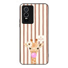 Θήκη Sonique Stripe Stories Series για VIVO Y74s / VIVO Y76 5G Καφέ - Καμηλοπάρδαλη με Τσιχλόφουσκα