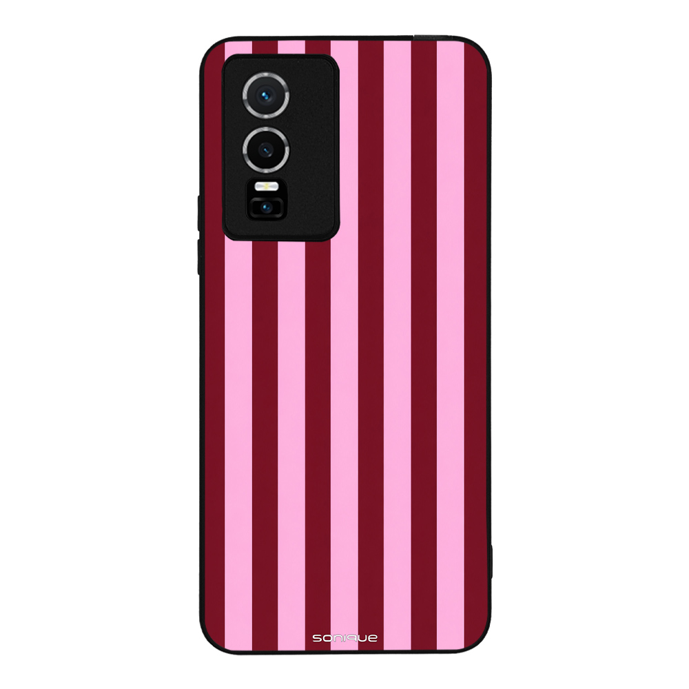 Θήκη Sonique Stripe Stories Series για VIVO Y74s / VIVO Y76 5G Ρίγες Ροζ – Κόκκινο