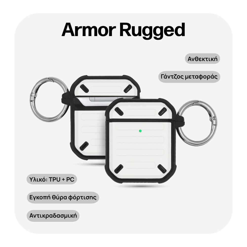 Θήκη Sonique Armor Titan για AirPods 1/2 Λευκό