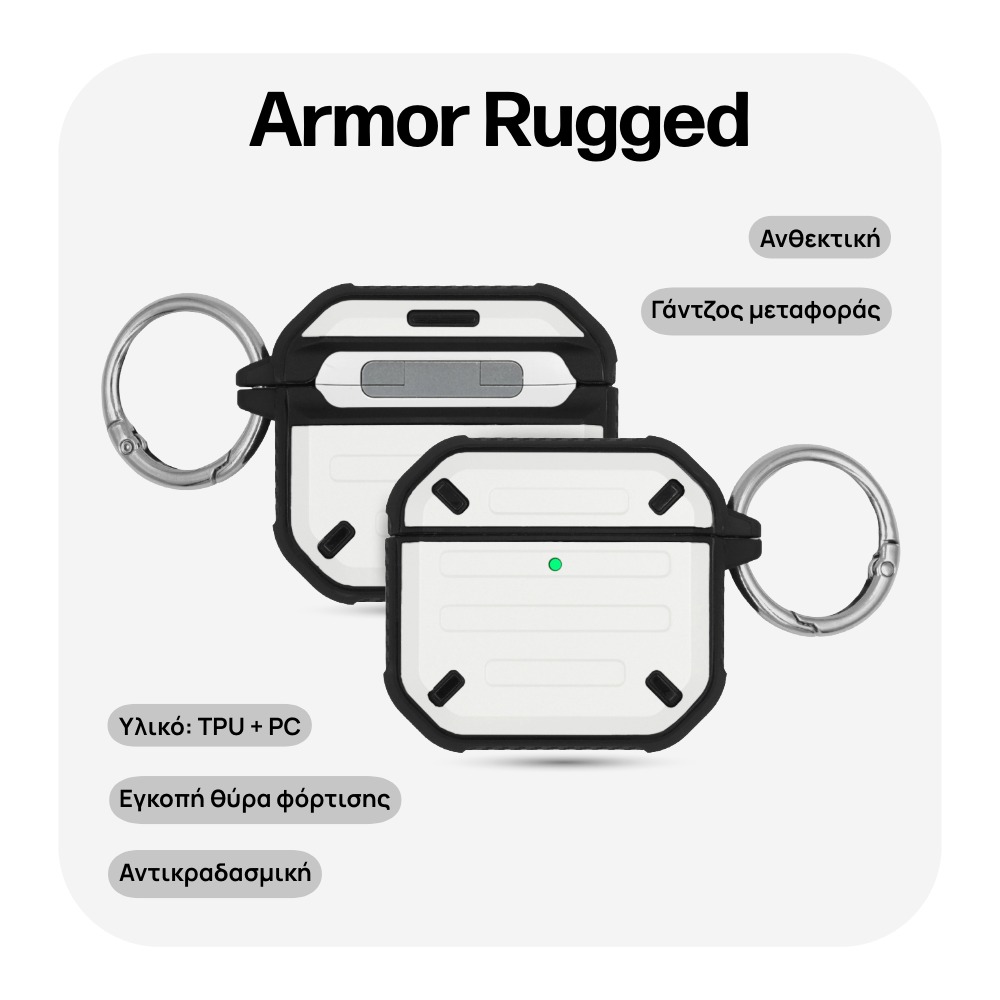 Θήκη Sonique Armor Titan για AirPods 4 Λευκό