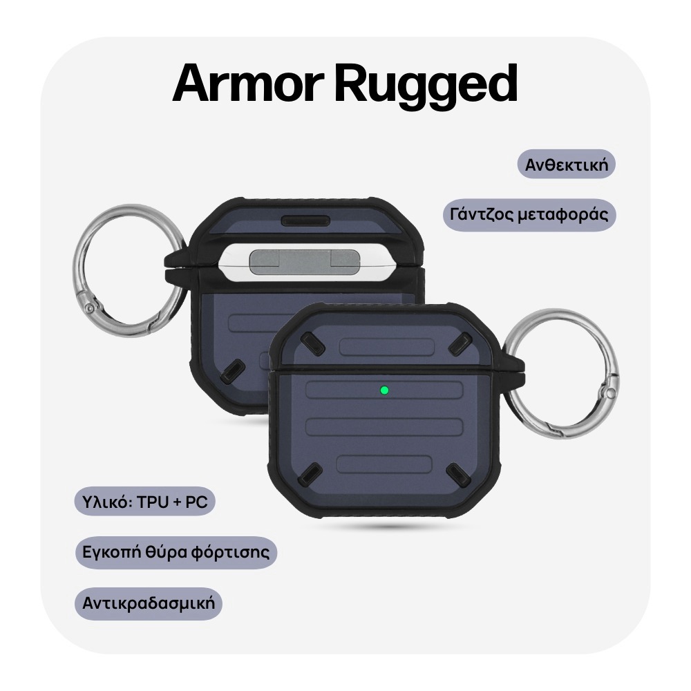 Θήκη Sonique Armor Titan για AirPods 4 Μπλέ