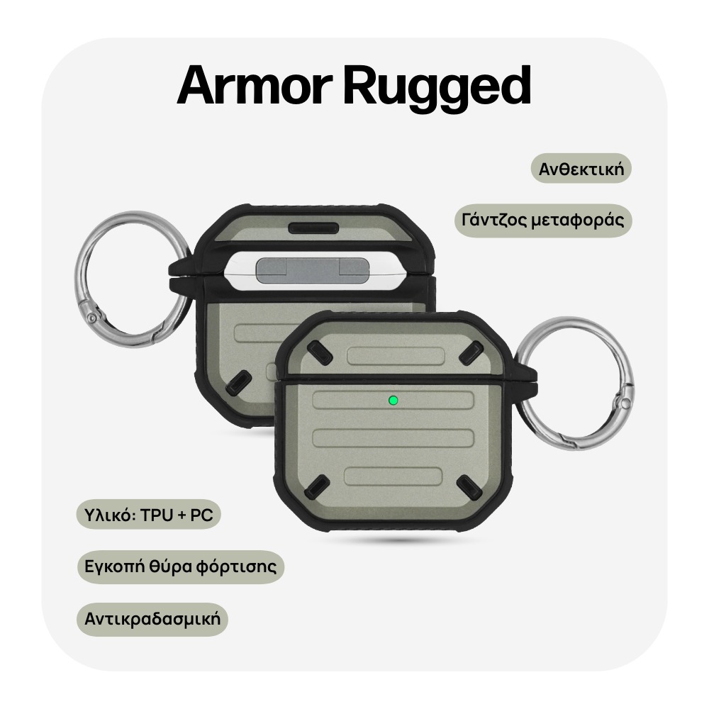 Θήκη Sonique Armor Titan για AirPods 4 Πράσινο