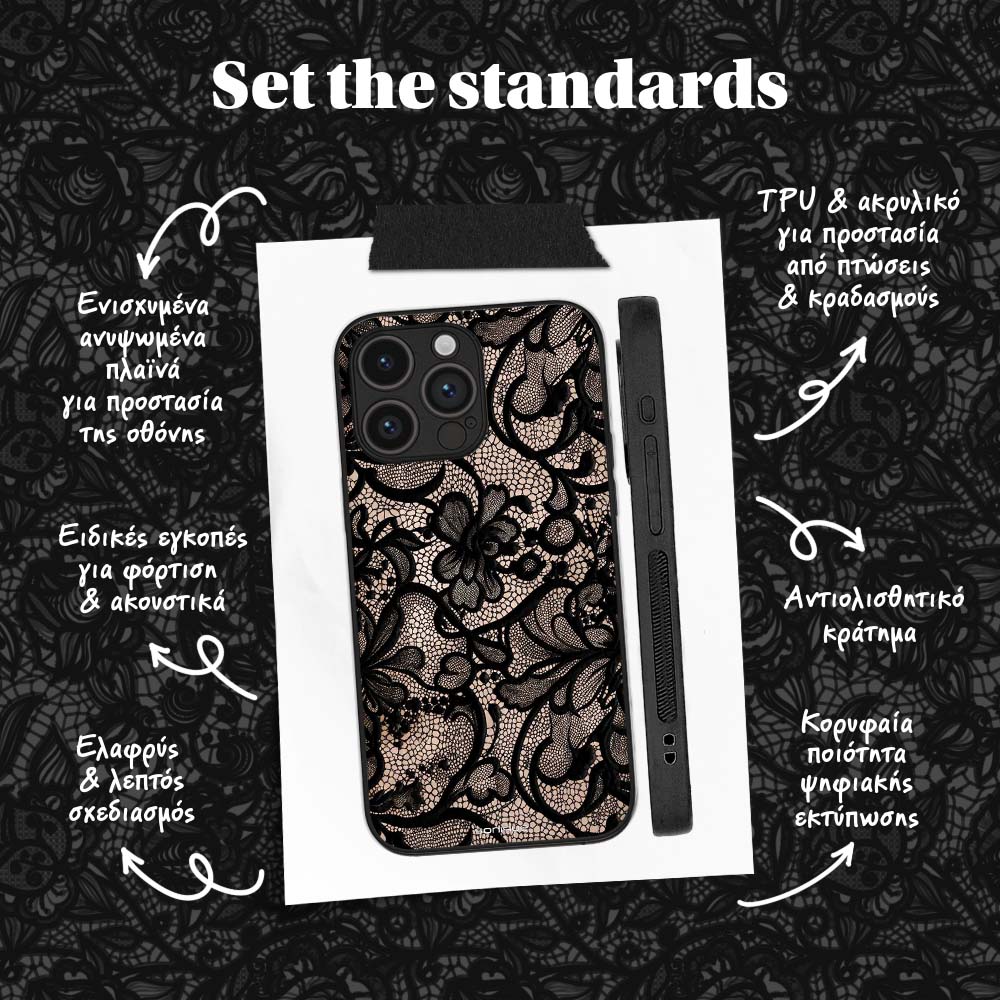 Θήκη Sonique DIVA Series για Google Pixel 9a 5G Μαύρη Δαντέλα