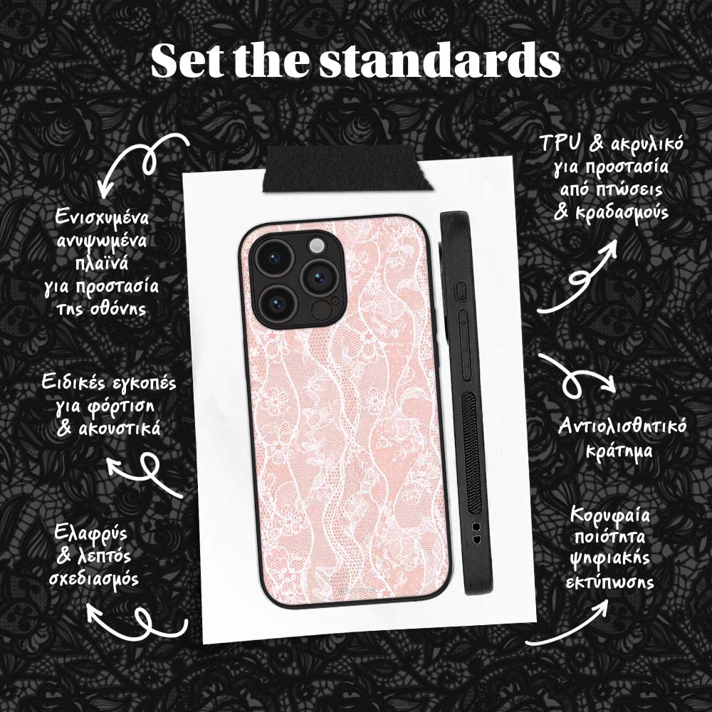 Θήκη Sonique DIVA Series για Google Pixel 9a 5G Ροζ Δαντέλα