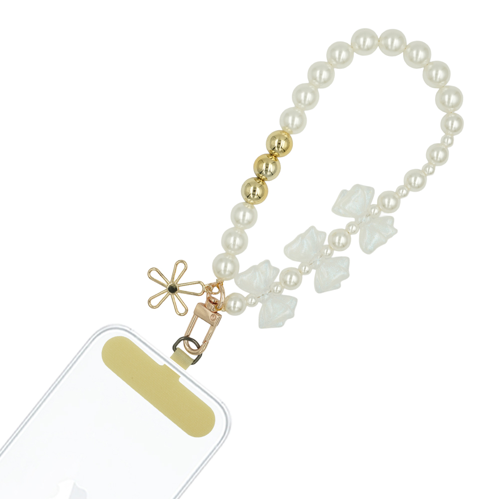 Βραχιόλι Λουράκι Sonique Pearl Charm από Γυαλί &amp; Μέταλλο 26cm για Κινητό Design 2
