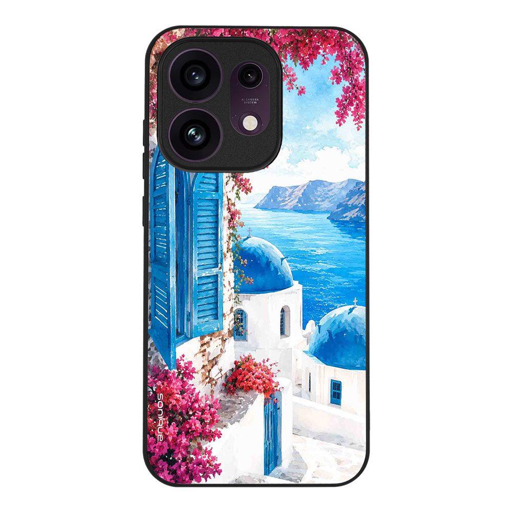 Θήκη SoniqueGreek Island Muse Series για Oppo Reno16 5G Σαντορινό Γαλάζιο