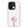 Θήκη Sonique Stripe Stories Series για Oppo Reno16 Pro 5G Λιλά- Καμηλοπάρδαλη με Τσιχλόφουσκα