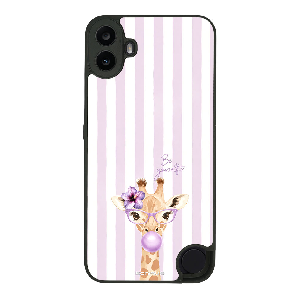 Θήκη Sonique Stripe Stories Series για Nothing CMF Phone 1 5G Λιλά- Καμηλοπάρδαλη με Τσιχλόφουσκα