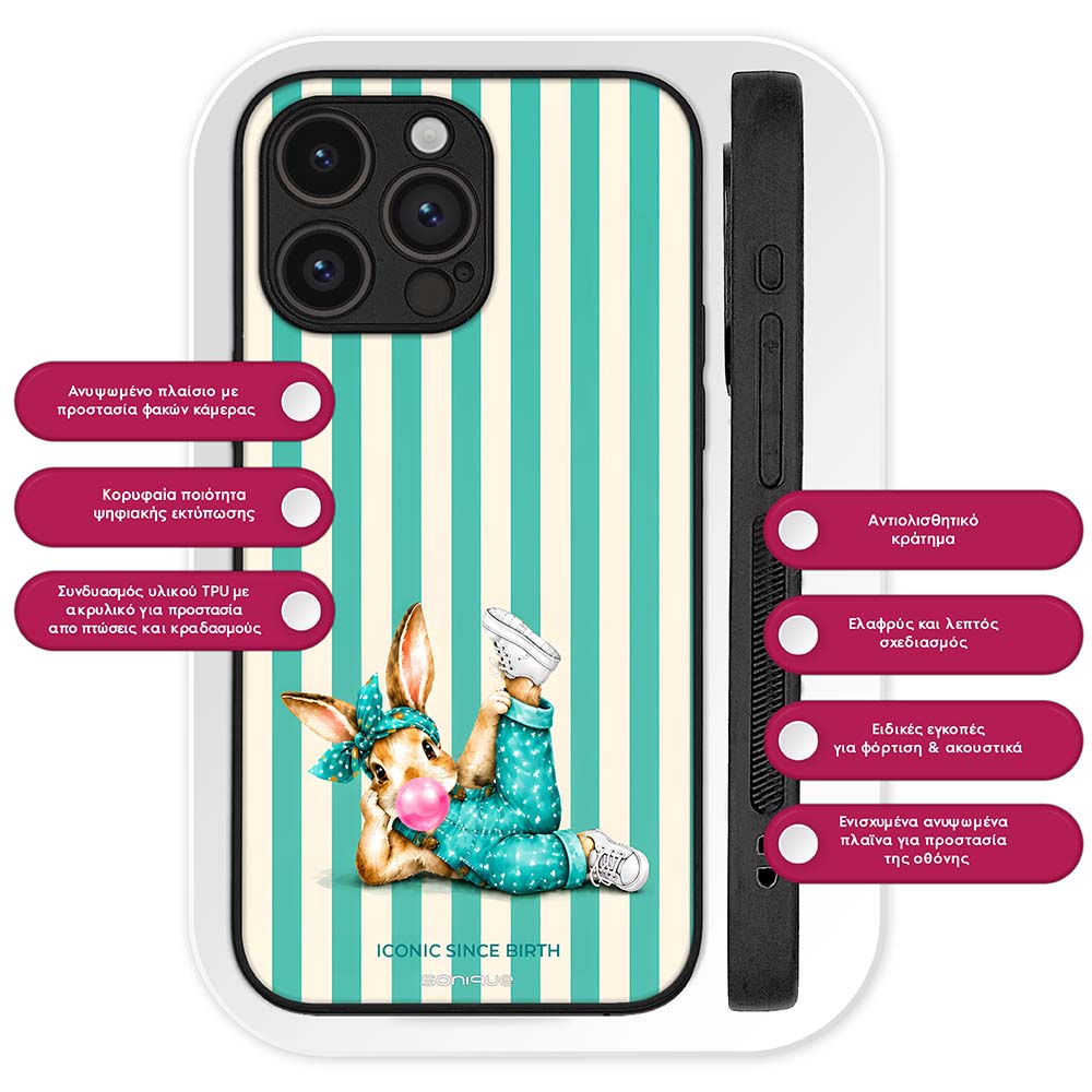 Θήκη Sonique Stripe Stories Series για Nothing Phone 4a Iconic Λαγουδάκι
