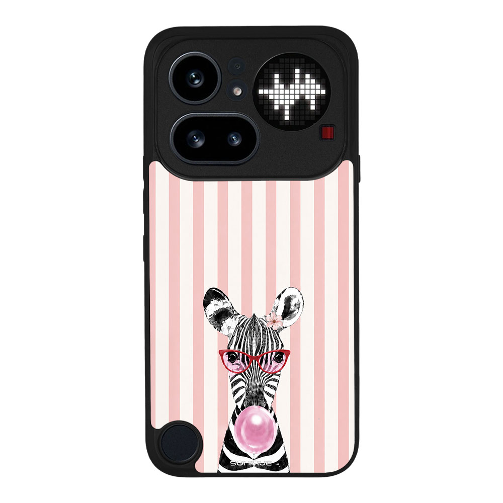 Θήκη Sonique Stripe Stories Series για Nothing Phone 4a Pro Ζέβρα – Τσιχλόφουσκα