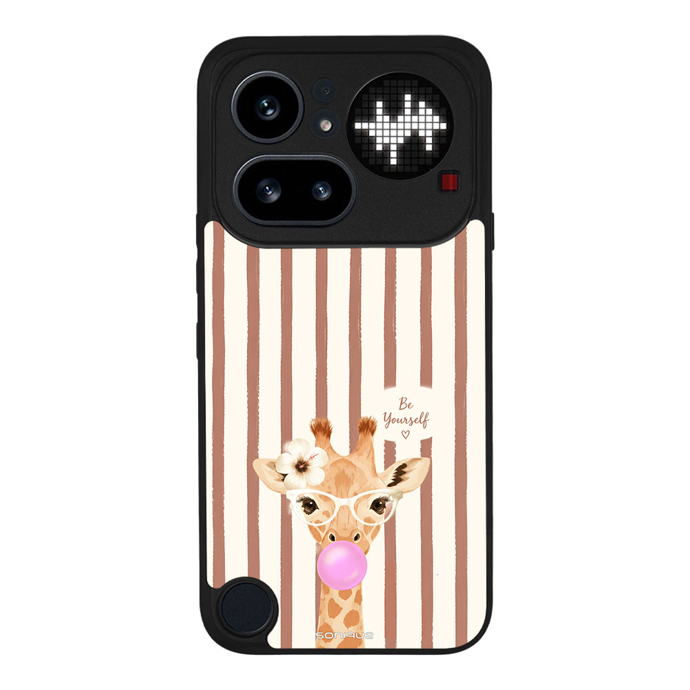 Θήκη Sonique Stripe Stories Series για Nothing Phone 4a Pro Καφέ - Καμηλοπάρδαλη με Τσιχλόφουσκα