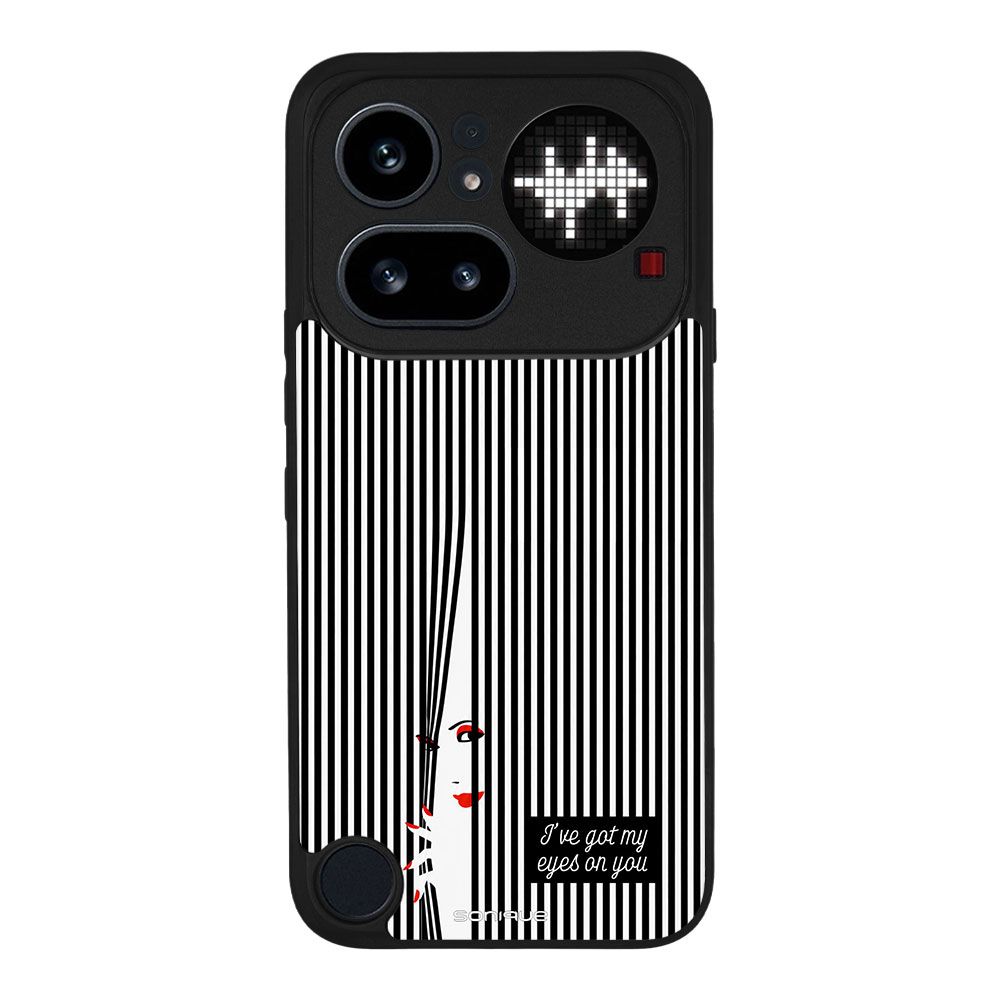 Θήκη Sonique Stripe Stories Series για Nothing Phone 4a Pro Eye on You – Μαύρο