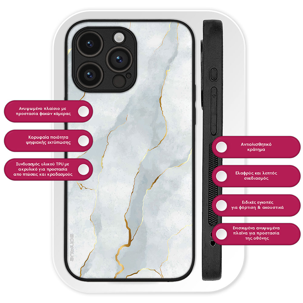 Θήκη Sonique Marble Series για Nothing Phone 4a Λευκό 01