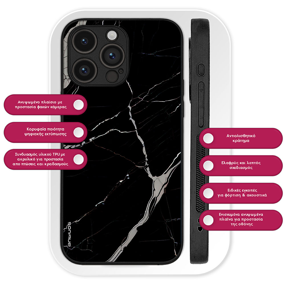 Θήκη Sonique Marble Series για Nothing Phone 4a Pro Μαύρο