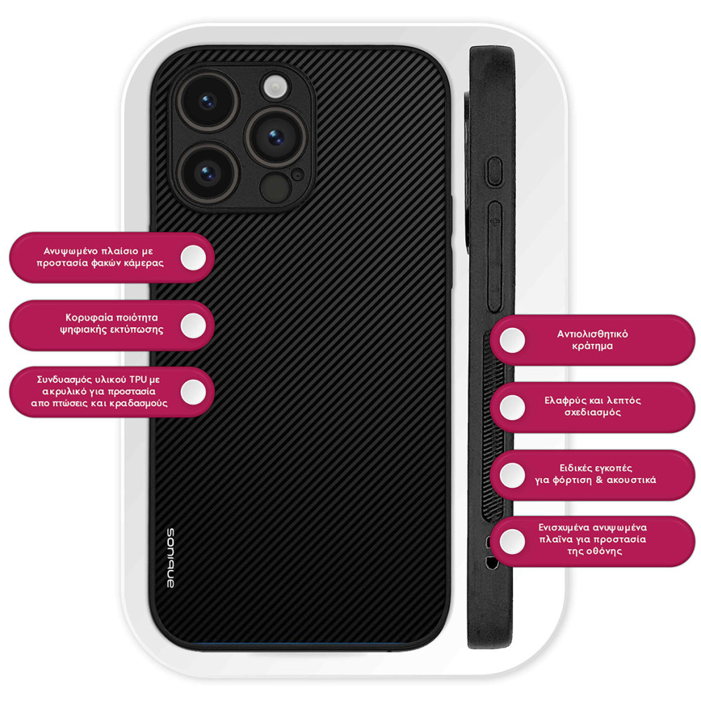Θήκη Sonique Carbon Series για Nothing CMF Phone 1 5G Μαύρο