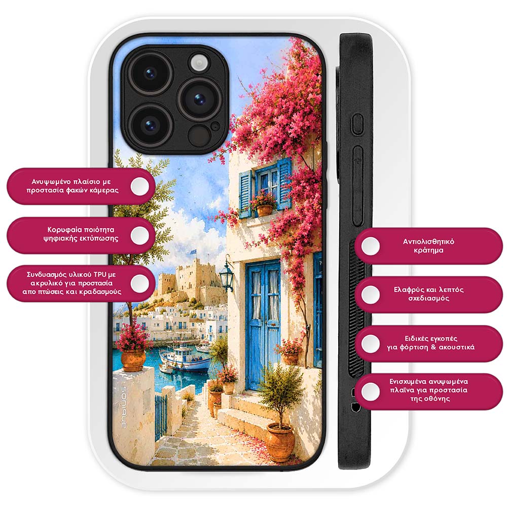 Θήκη Sonique Greek Island Muse Series για Nothing Phone 4a Ροδίτικο Λιμάνι