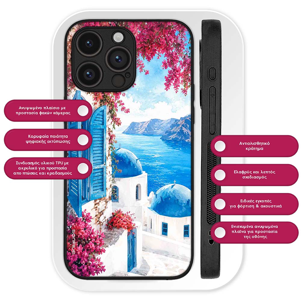 Θήκη Sonique Greek Island Muse Series για Nothing Phone 4a Pro Σαντορινό Γαλάζιο