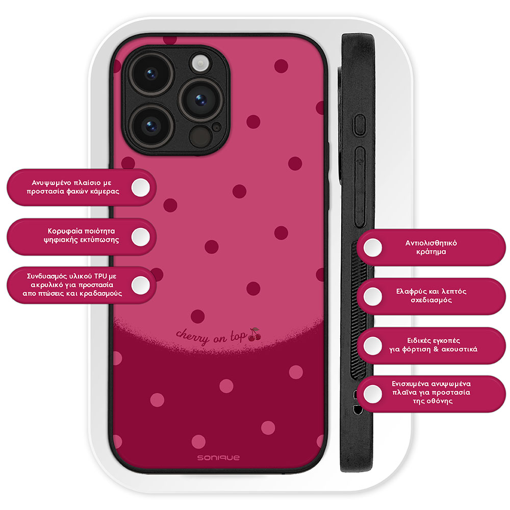 Θήκη Sonique Delulu Polka Era Series για Nothing Phone 4a Top Cherry