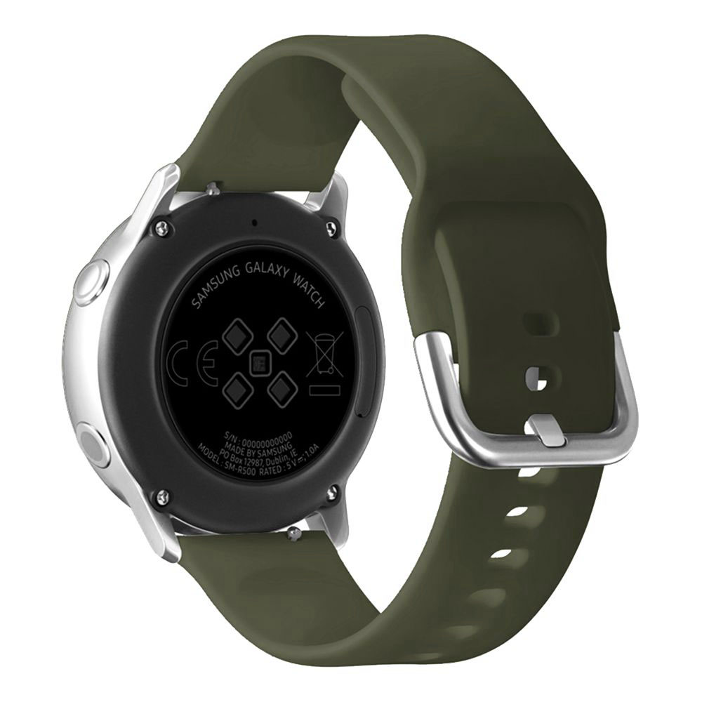 Λουράκι Σιλικόνης Universal Soft Band Sonique 22mm με Ασημί Κούμπωμα για Samsung, Huawei, Amazfit, Xiaomi, Honor Λαδί