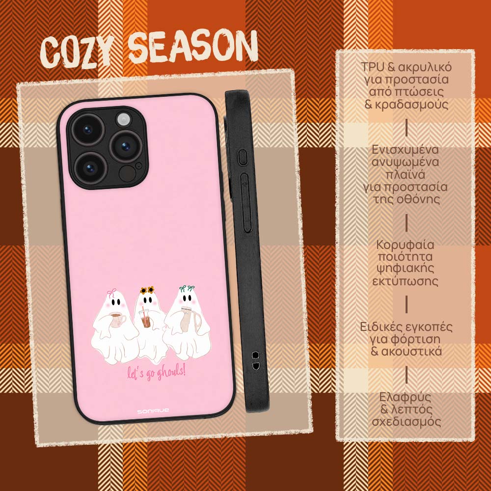 Θήκη Sonique Cozy Season Series για Google Pixel 9 Pro 5G Ροζ Φαντάσματα