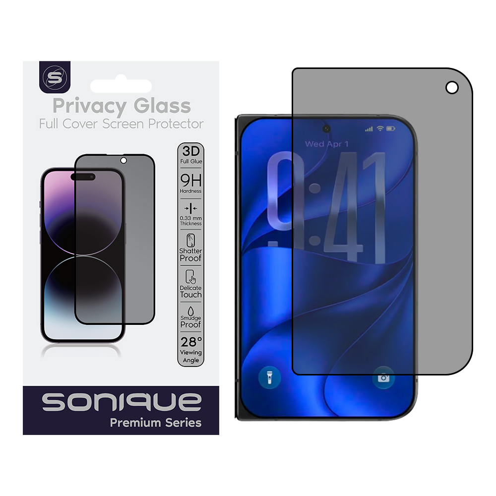 Privacy Glass Sonique Premium Series HD Full Cover 9H Apple iPhone 18 Duo Μαύρο