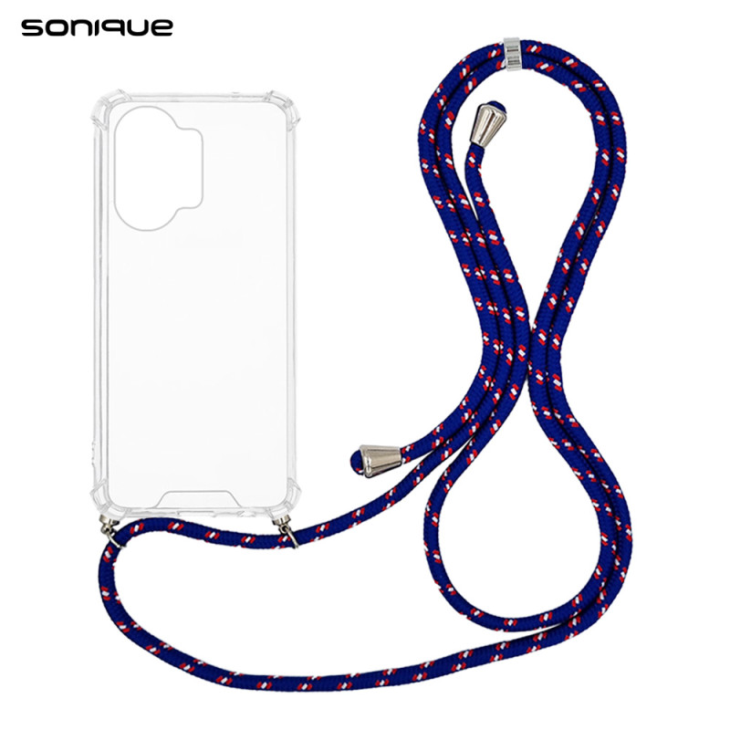 Θήκη Σιλικόνης με Κορδόνι Sonique Armor Clear Xiaomi Poco X8 Pro Max 5G Rainbow Μπλε