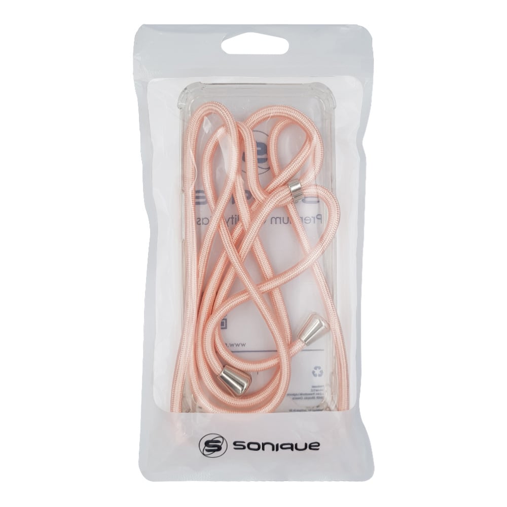 Θήκη Σιλικόνης με Κορδόνι Sonique Armor Clear Motorola Edge 70 5G Ροζ Σατινέ