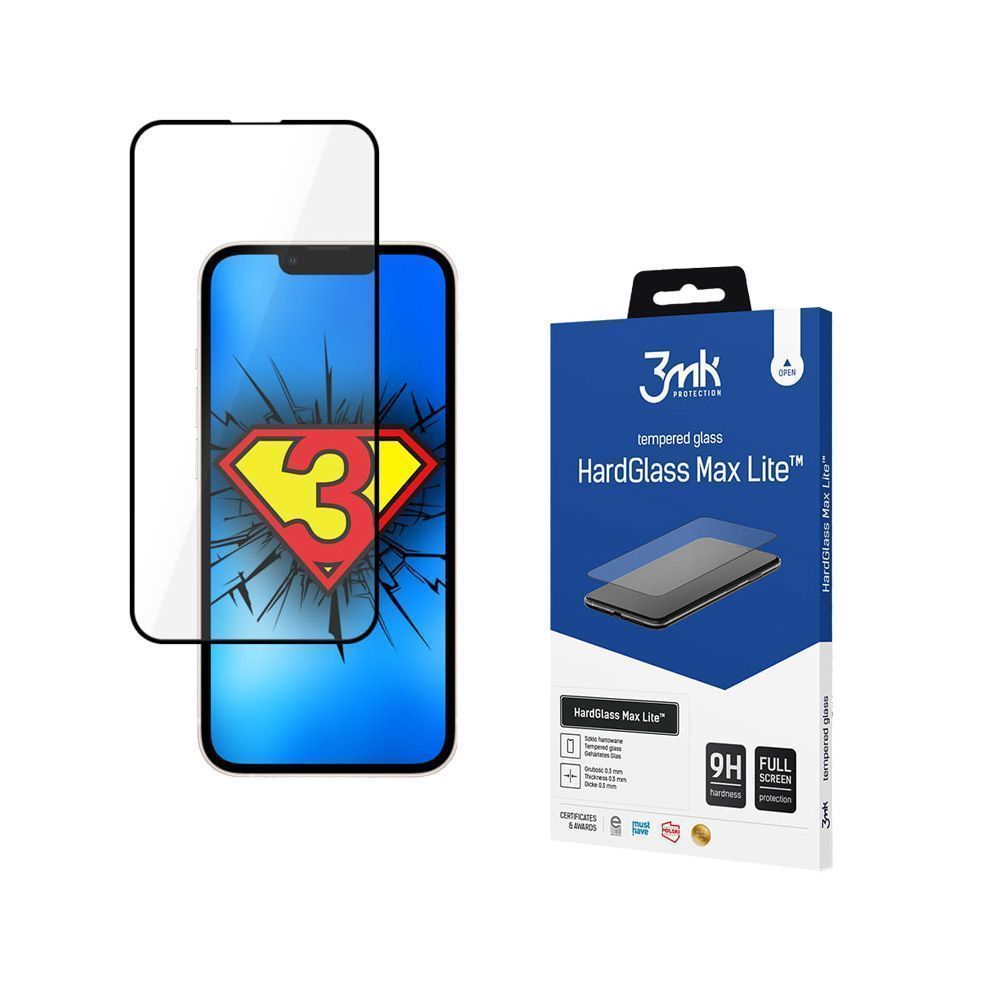 3MK HardGlass Max Lite Full Screen Apple iPhone 13 Pro Max Μαύρο