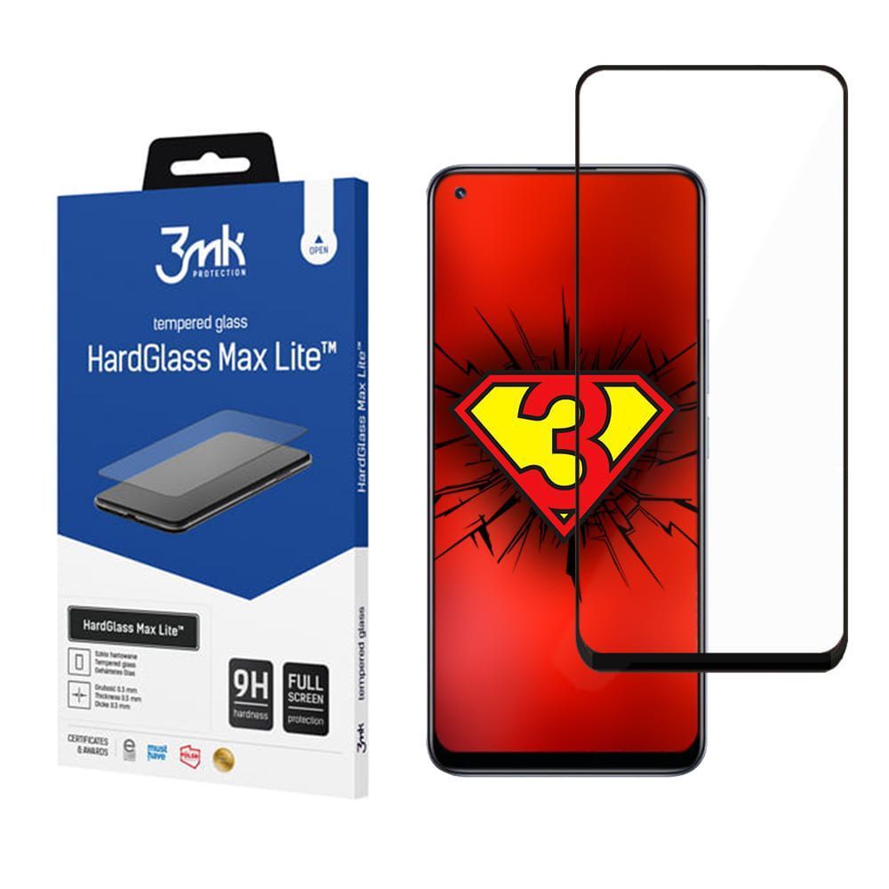 3MK HardGlass Max Lite Full Screen Realme 9 Pro 5G Μαύρο