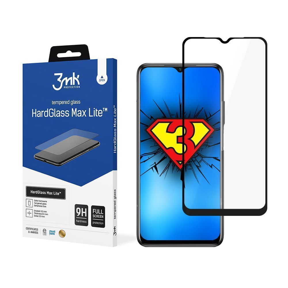 3MK HardGlass Max Lite Full Screen Realme C31 Μαύρο