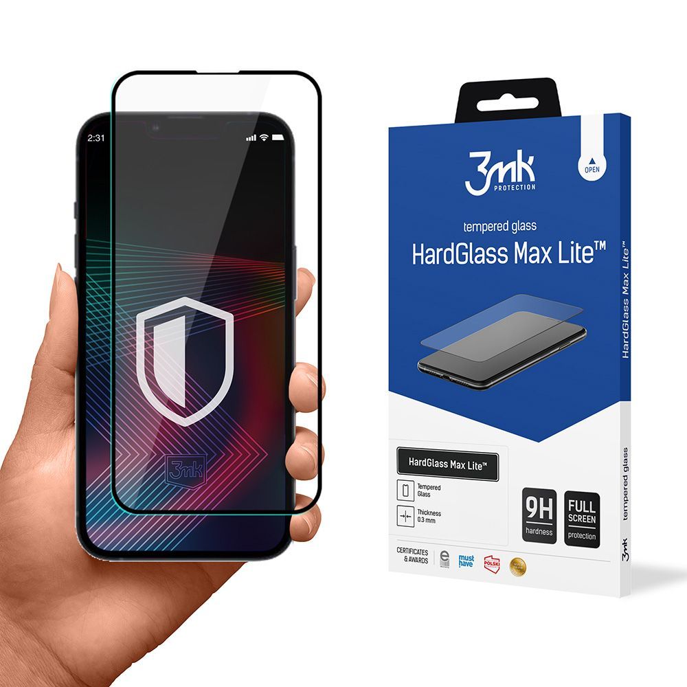 3MK HardGlass Max Lite Full Screen Apple iPhone 13 Pro Max / iPhone 14 Plus Μαύρο