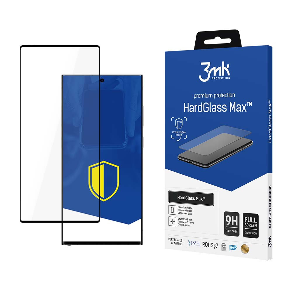Προστατευτικό Οθόνης 3MK HardGlass Max Samsung (Finger Print) Galaxy S23 Ultra Μαύρο