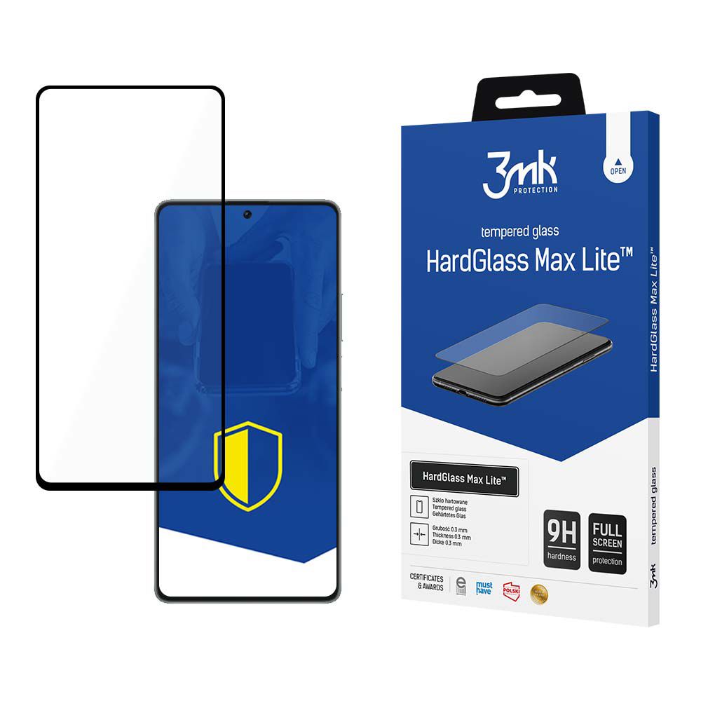 3MK HardGlass Max Lite Full Screen Xiaomi Poco F5 Pro 5G Μαύρο