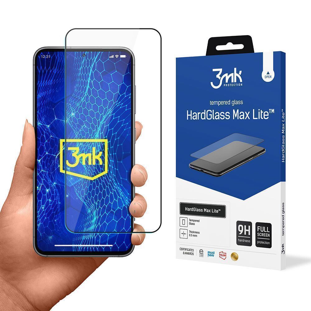 3MK HardGlass Max Lite Full Screen Samsung Galaxy S24 Μαύρο